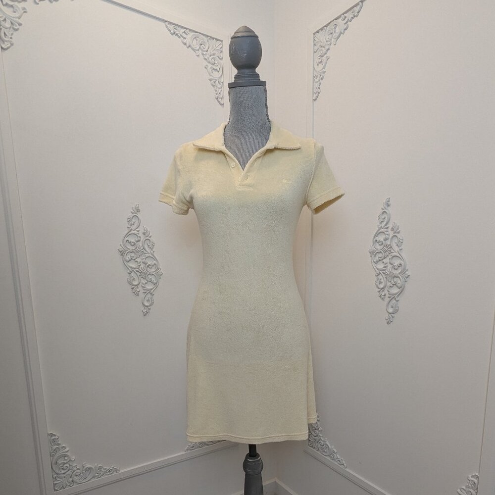 Aritzia TNA Pastel Yellow Terry Towel Dress